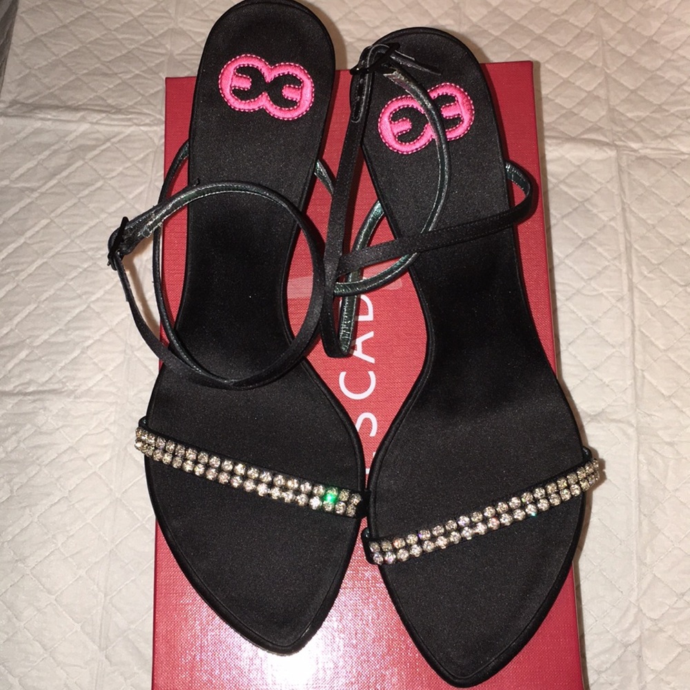 Escada Lily black crystal heels